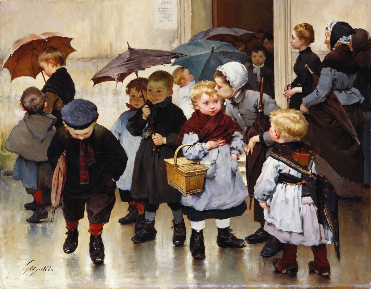 Lämnar klassen, 1888 av Henri Jules Jean Geoffroy