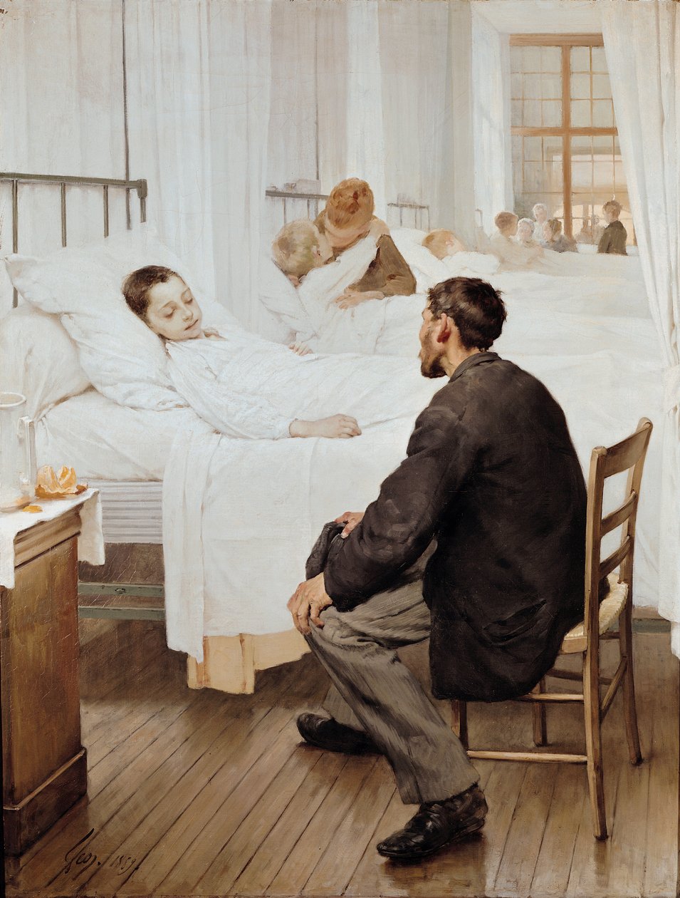 Besöksdag på sjukhuset, 1889 av Henri Jules Jean Geoffroy