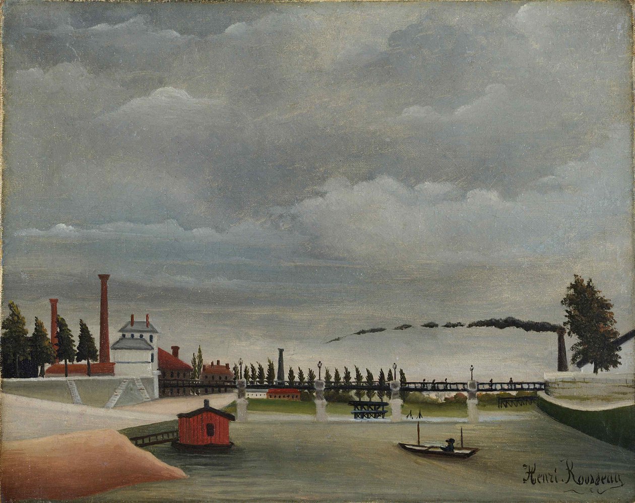 Utsikt över gångbron vid Passy, 1890-1891. av Henri Julien Félix Rousseau