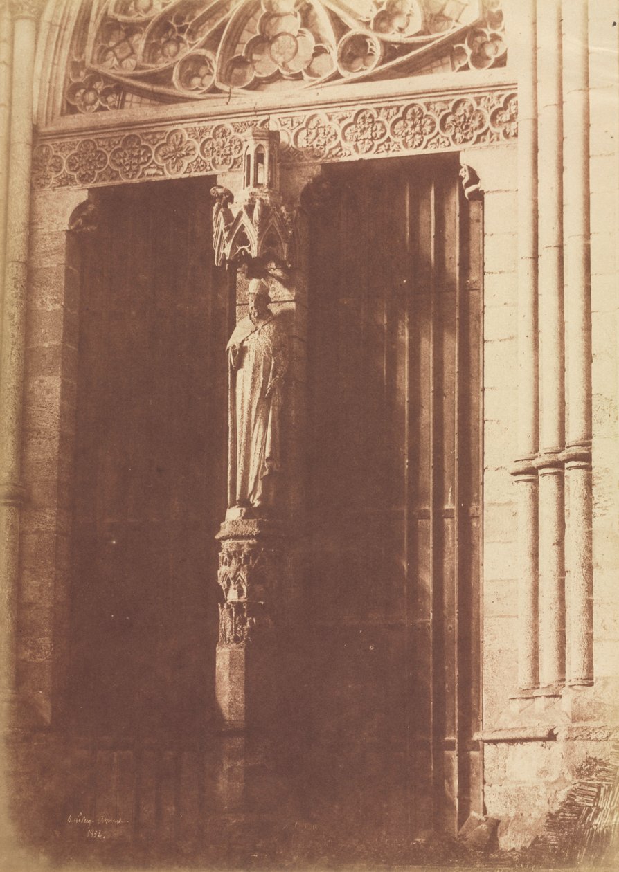 Amiens, norra fasaden av transeptet, 1852. av Henri Le Secq