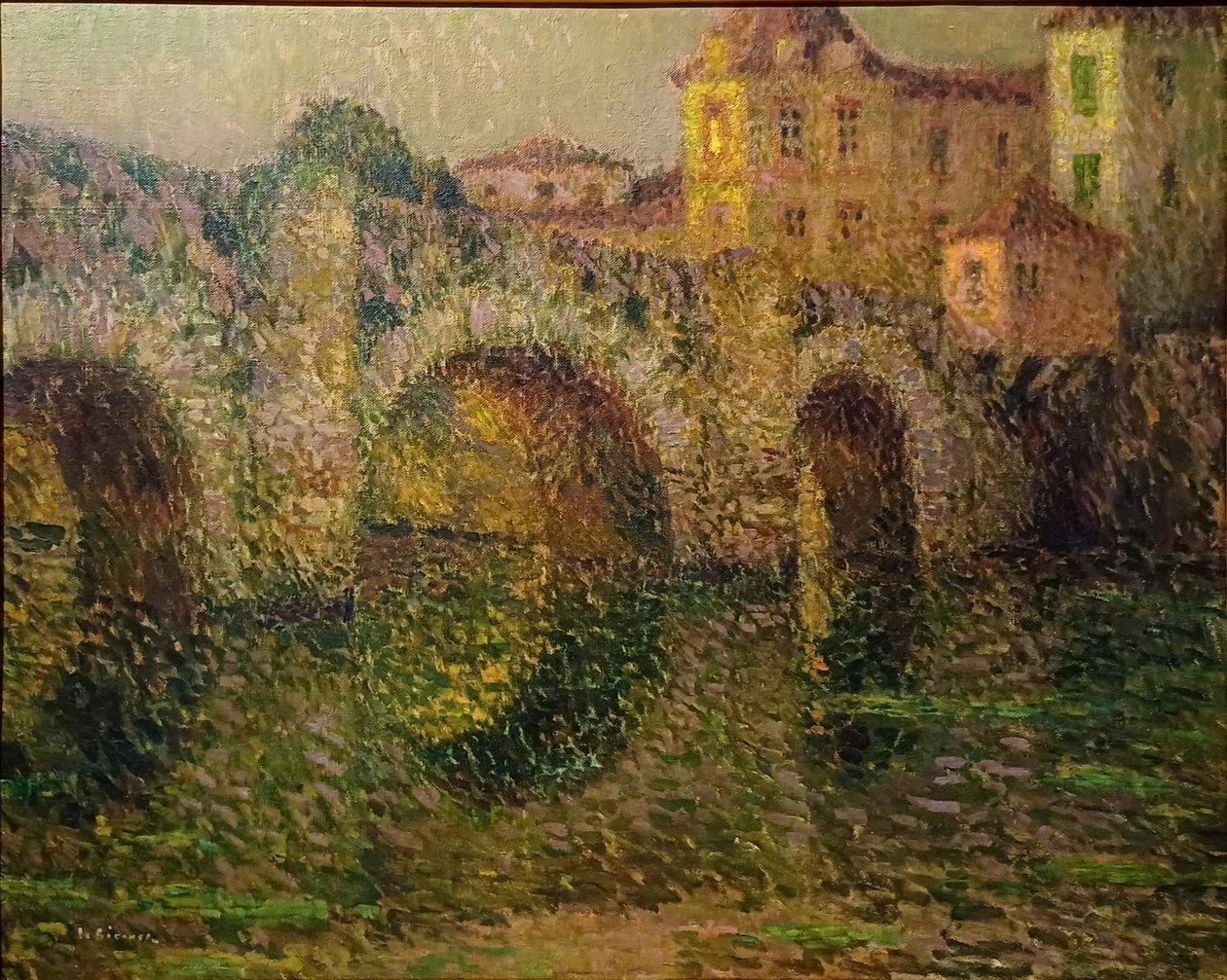 Bron vid Clisson i skymningen av Henri Le Sidaner