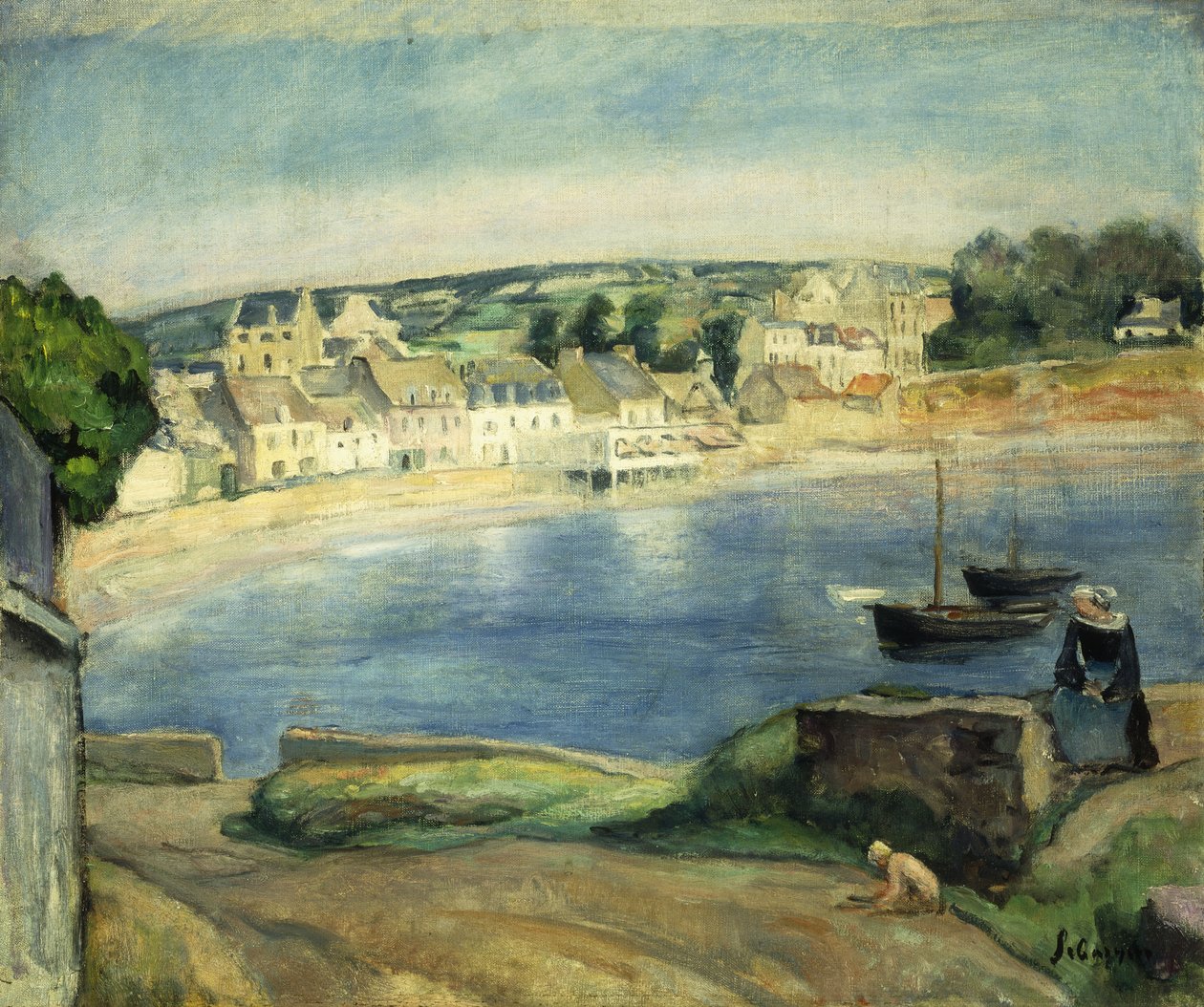 Bretonlandskap vid Midget; Landskap från Bretagne till Midget, av Henri Lebasque