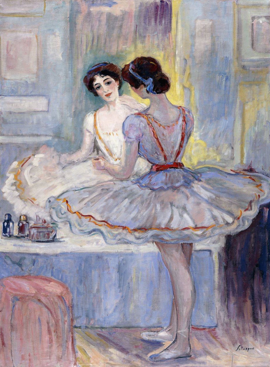 Miss Zambelli i Haras omklädningsrum; Mademoiselle Zambelli Dance Sa Logay, ೧೯೧೨ av Henri Lebasque
