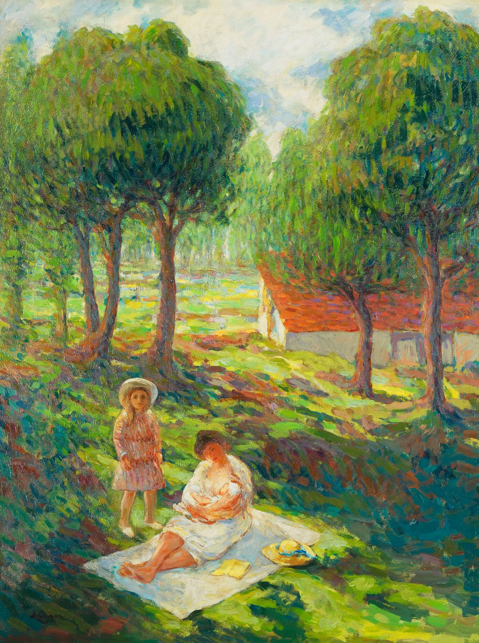 Mor och barn i ett landskap; Mor och barn i ett landskap, 1900 av Henri Lebasque