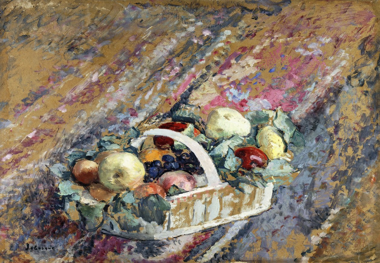 Stilleben med en fruktkorg; Nature Morte au Panier de Fruits, av Henri Lebasque