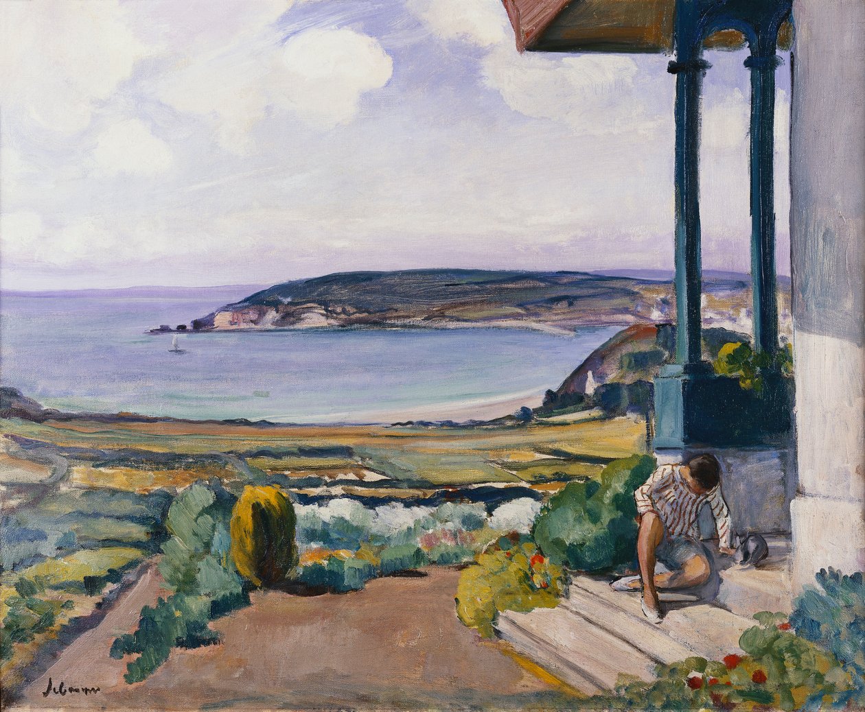 Trädgården vid Morgatbukten; The Garden on the Bay at Morgat, 1924 av Henri Lebasque
