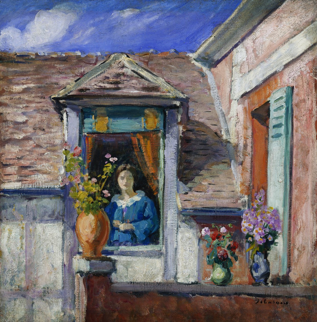 Kvinna vid fönstret; Femme a la Fenetre, av Henri Lebasque