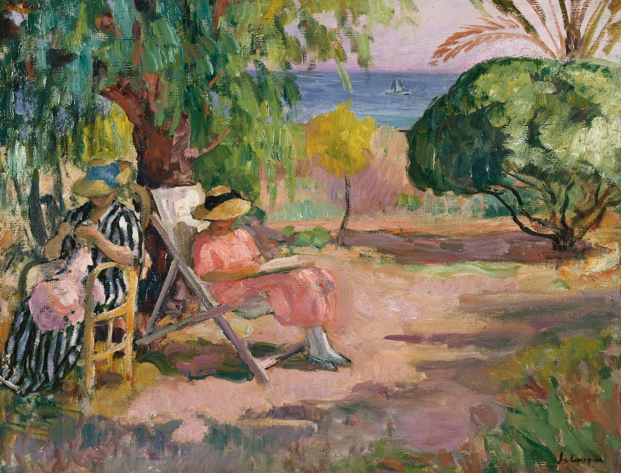 Damsömnad (olja på duk) av Henri Lebasque