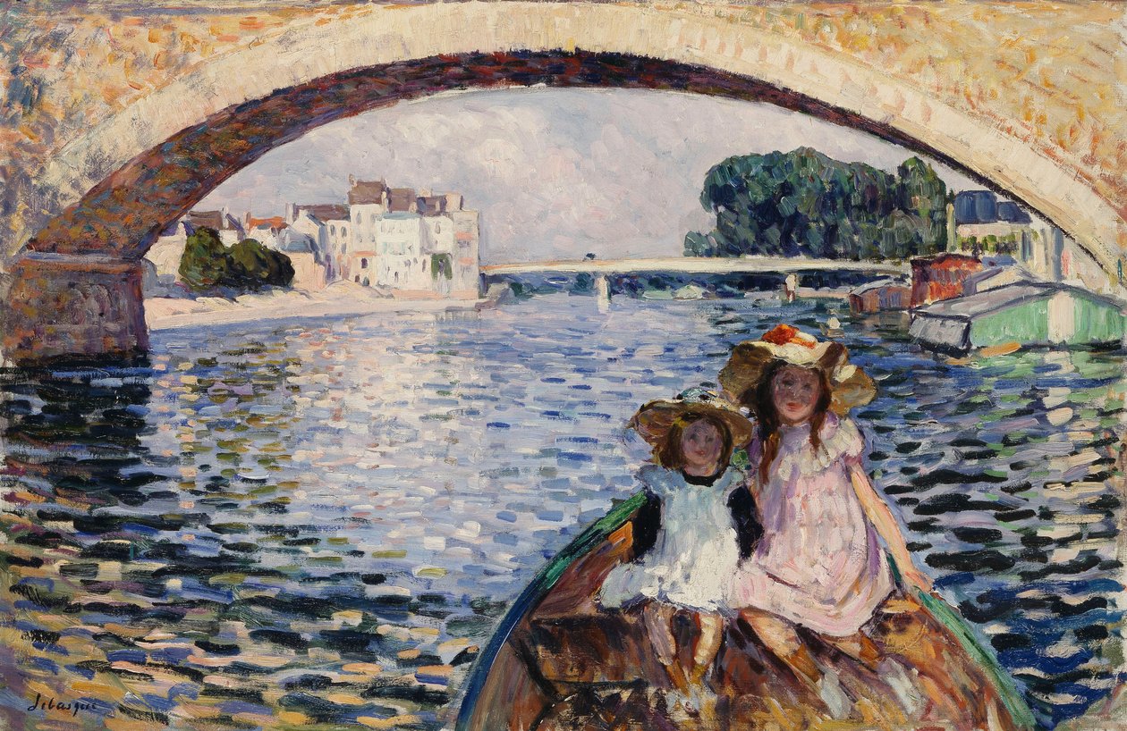 Unga flickor på en pråm; Unga flickor i båtar, 1903 av Henri Lebasque