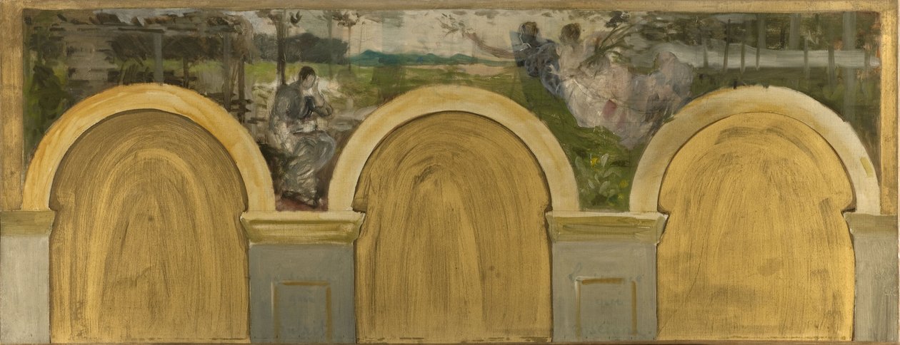 Skiss för Salon des Sciences i Paris stadshus: The Coronation of Science, mellan 1888 och 1892 (olja på duk, kvadratisk) av Henri Lerolle