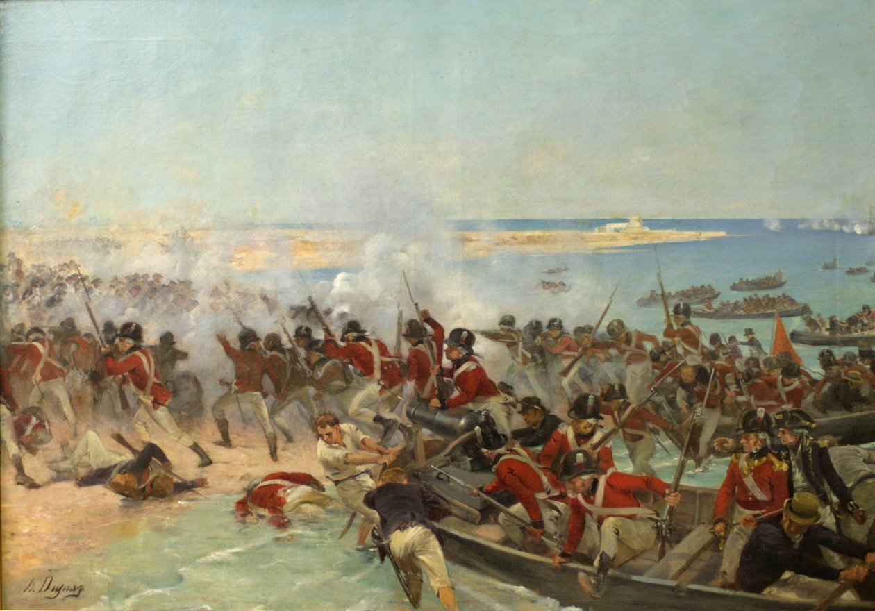 Marines landar i Aboukir, Egypten, den 8 mars 1801 av Henri Louis Dupray