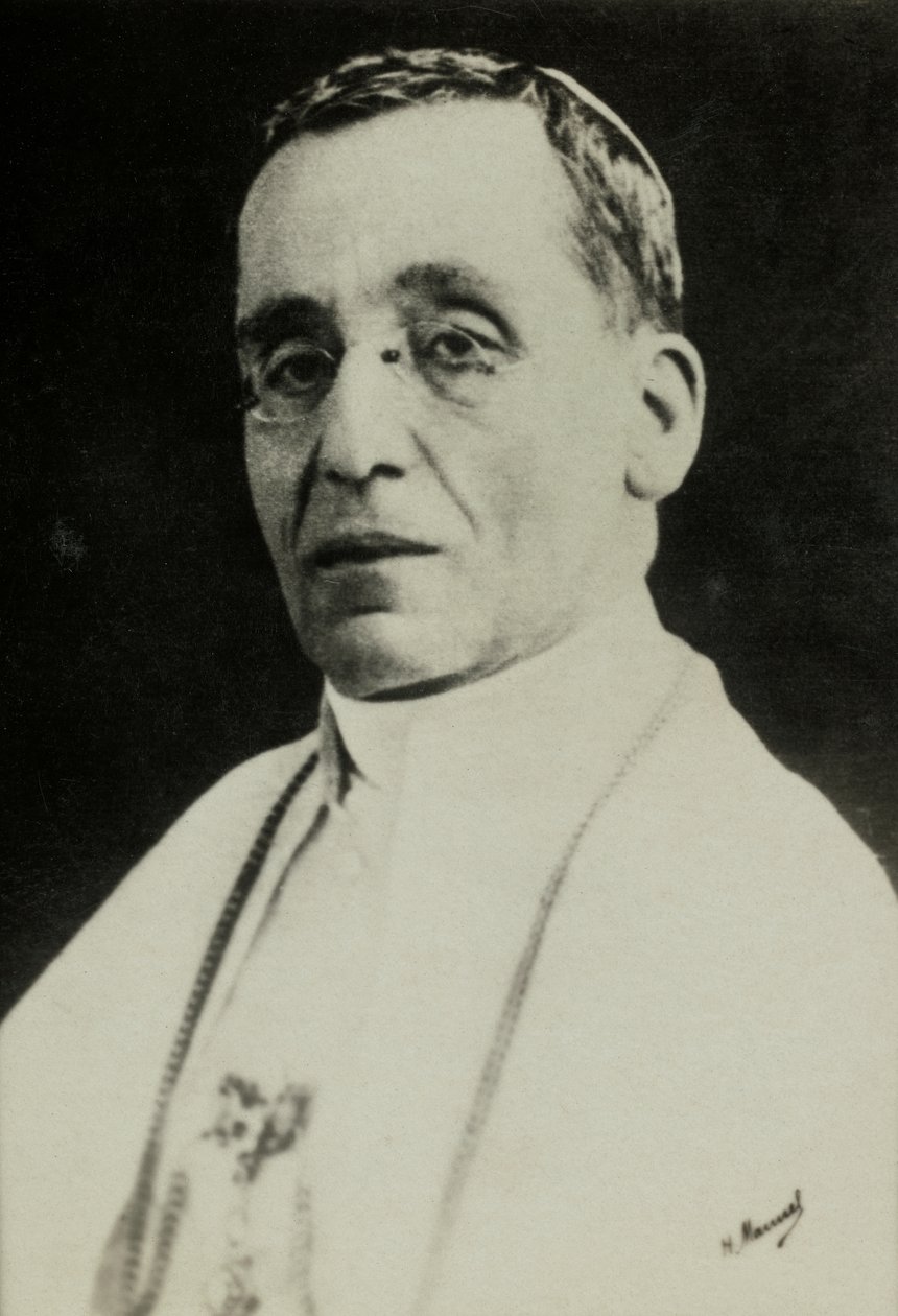 Porträtt av påven Benedictus 15 (foto) av Henri Manuel