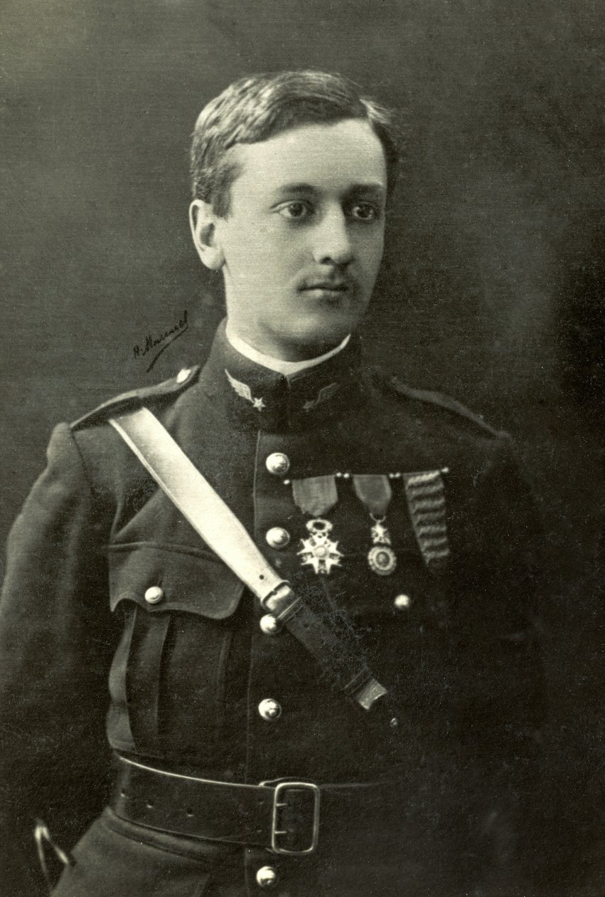 Porträtt av flygaren Georges Guynemer (foto) av Henri Manuel