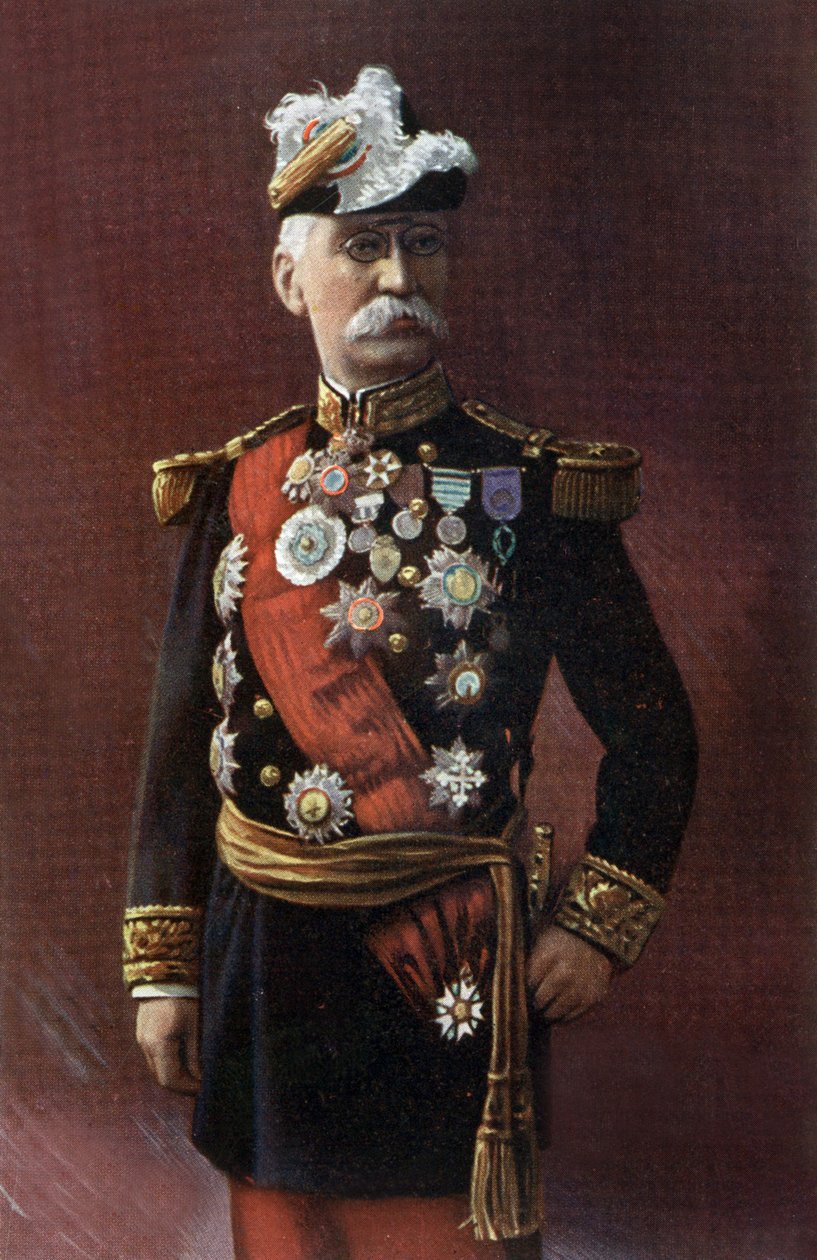 Den franske generalofficeren Joseph Gallieni (1849-1916) Foto av Henri Manuel av Henri Manuel