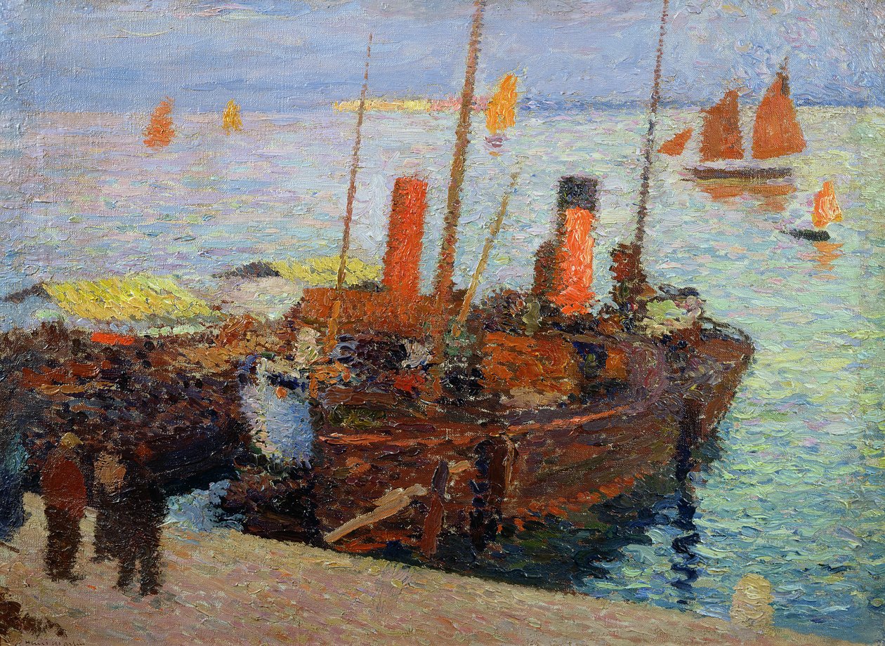 Båtar i St. Malobukten, ca 1910 av Henri Martin