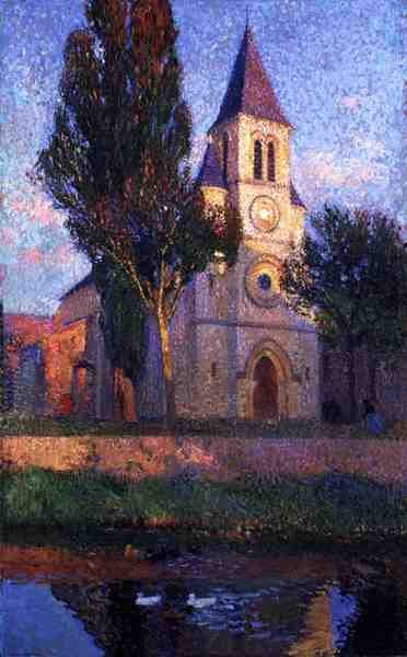 Kyrkan (olja på duk) av Henri Martin