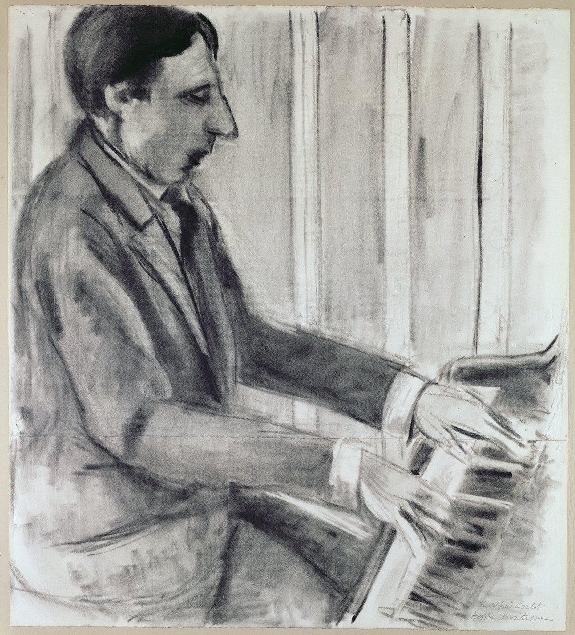 Alfred Cortot (penna, bläck och akvarell) av Henri Matisse