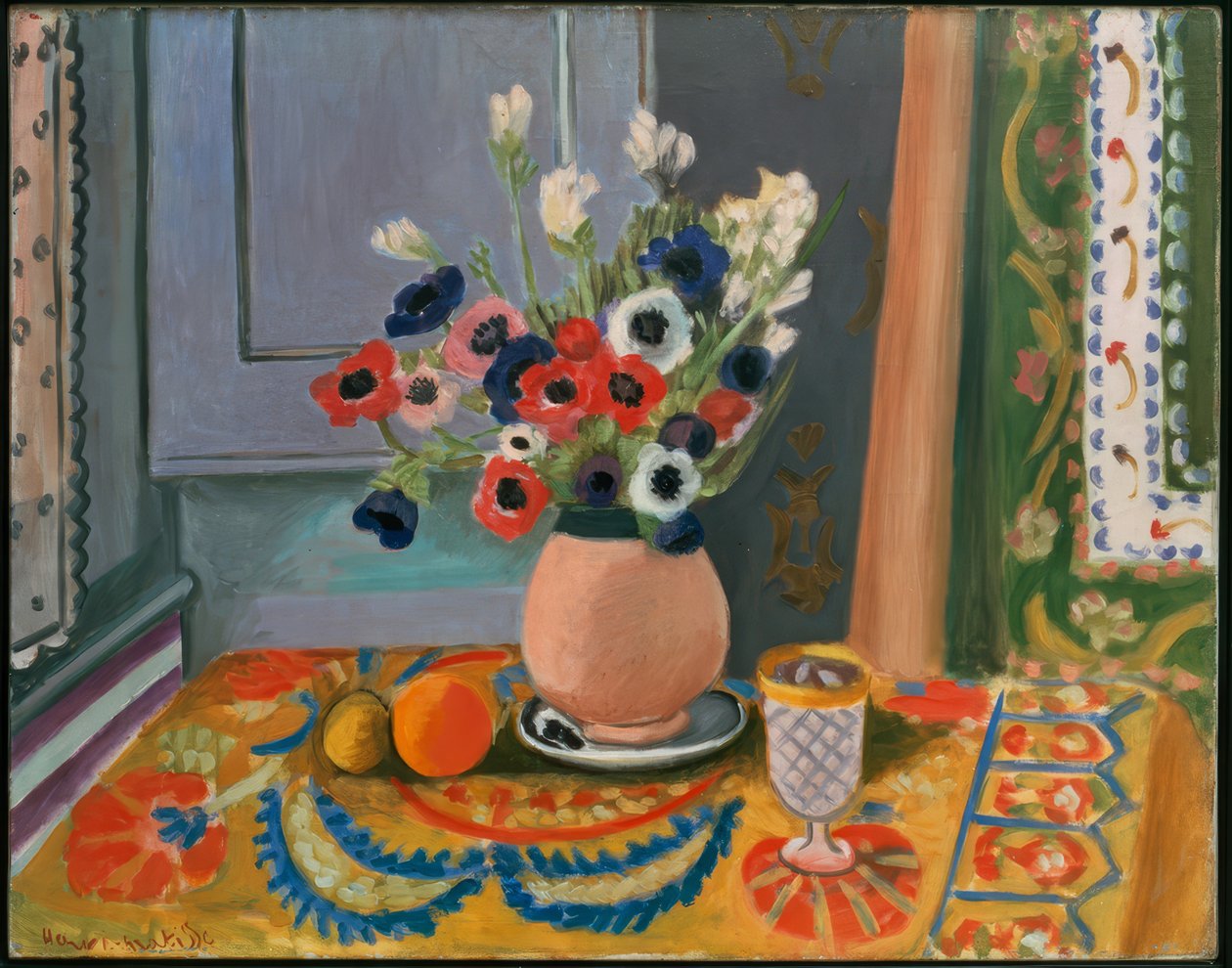 Anemoner i en vas av lergods av Henri Matisse