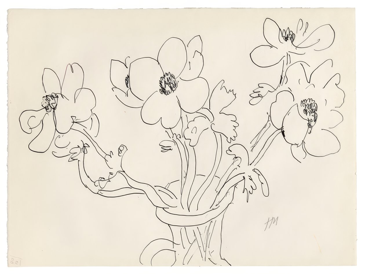 Anemoner i en vas av Henri Matisse