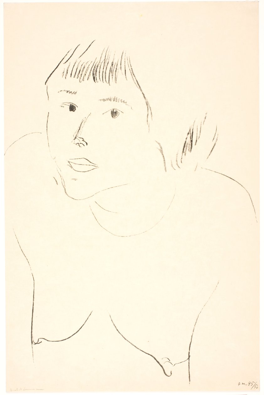 Bröstbild av en naken kvinna av Henri Matisse