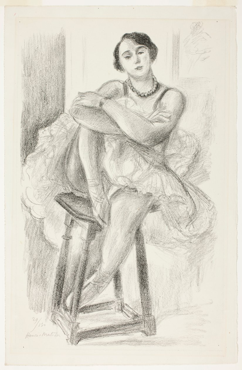 Dansös sittande på en pall, ur Tio dansöser av Henri Matisse