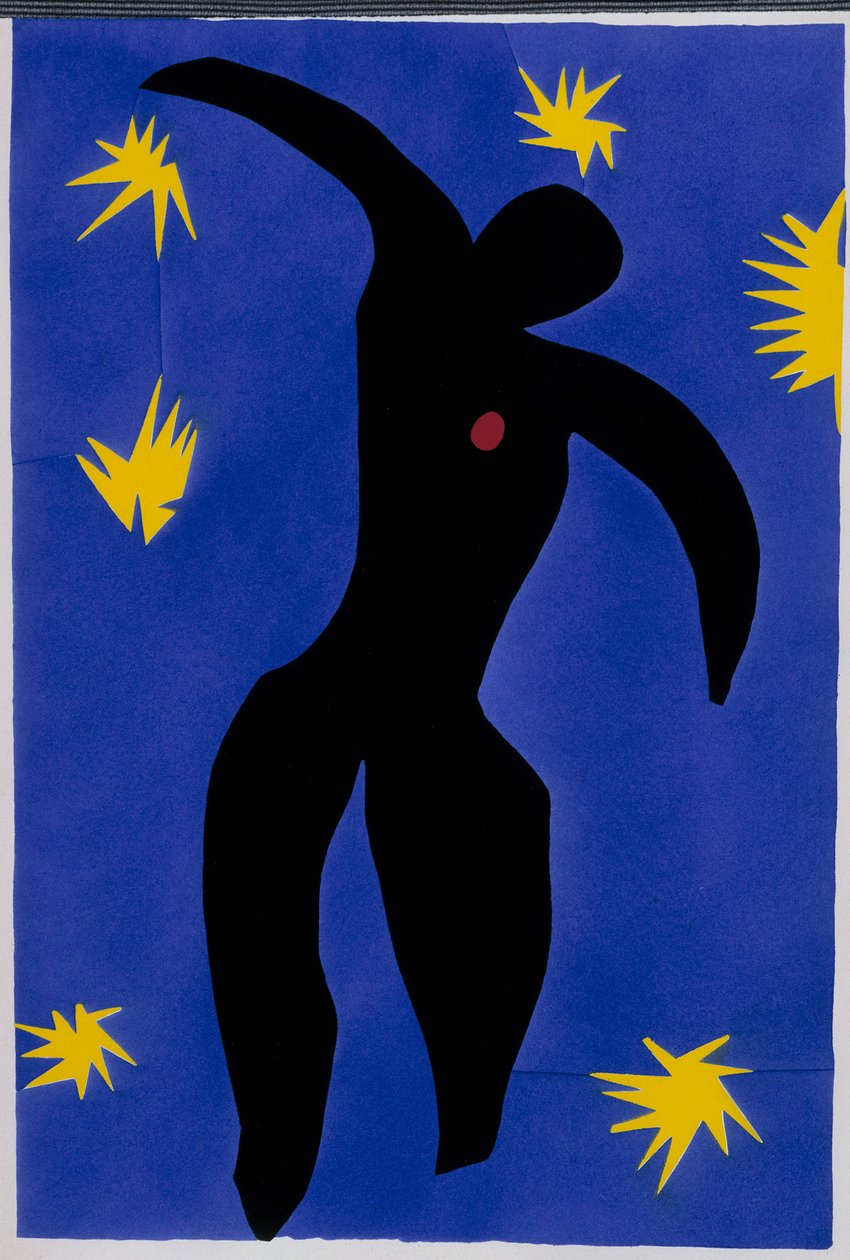 Ikaros fall. Ur "Jazz". Plansch VIII. S. 55 av Henri Matisse