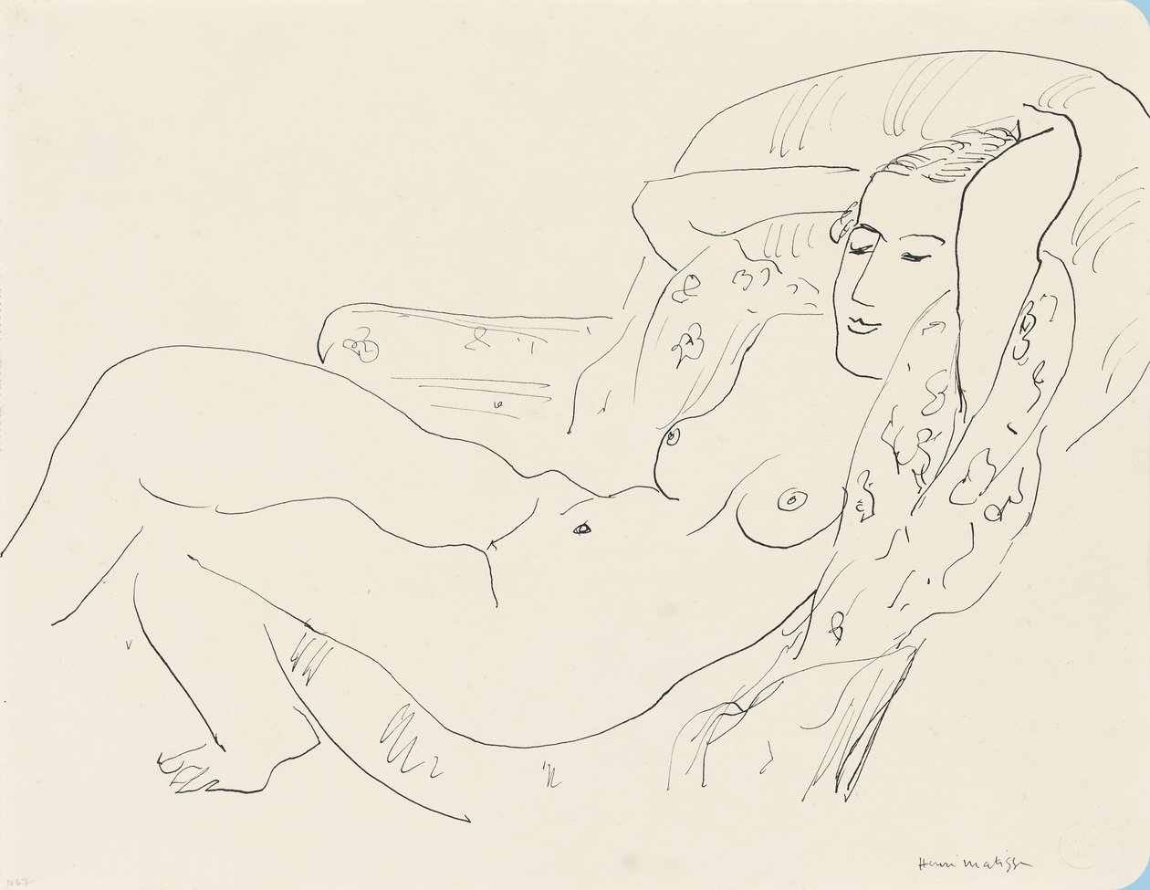 Kvinnlig nakenbild, armarna uppsträckta av Henri Matisse