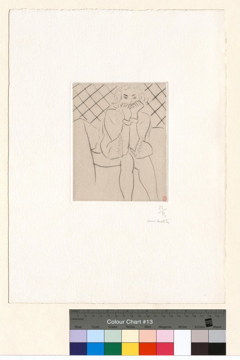 Sittande figur, händer vid hakan av Henri Matisse
