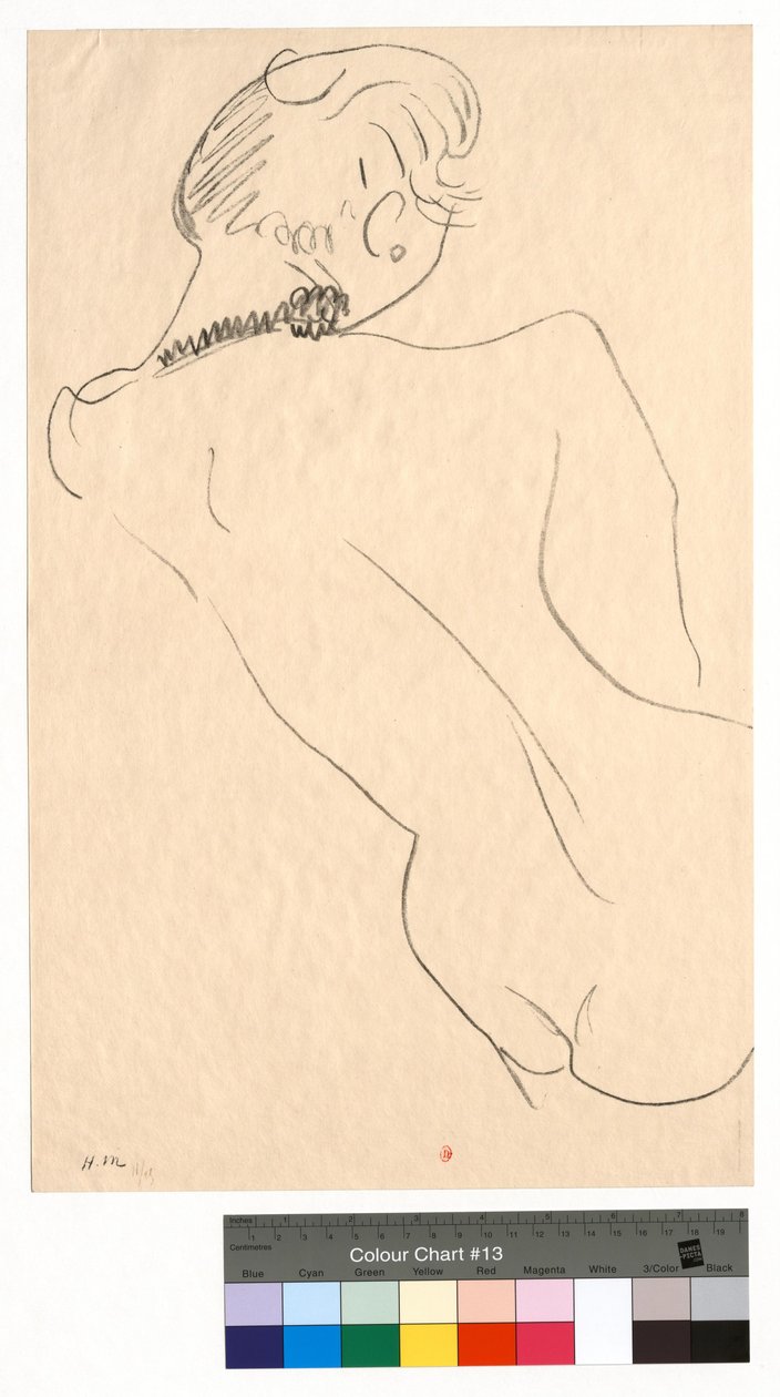 Figur sedd bakifrån med svart halsband av Henri Matisse