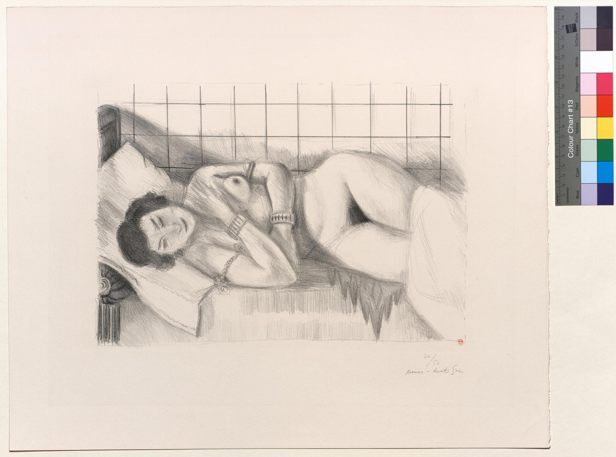 Sovande figur, sjal över benen av Henri Matisse