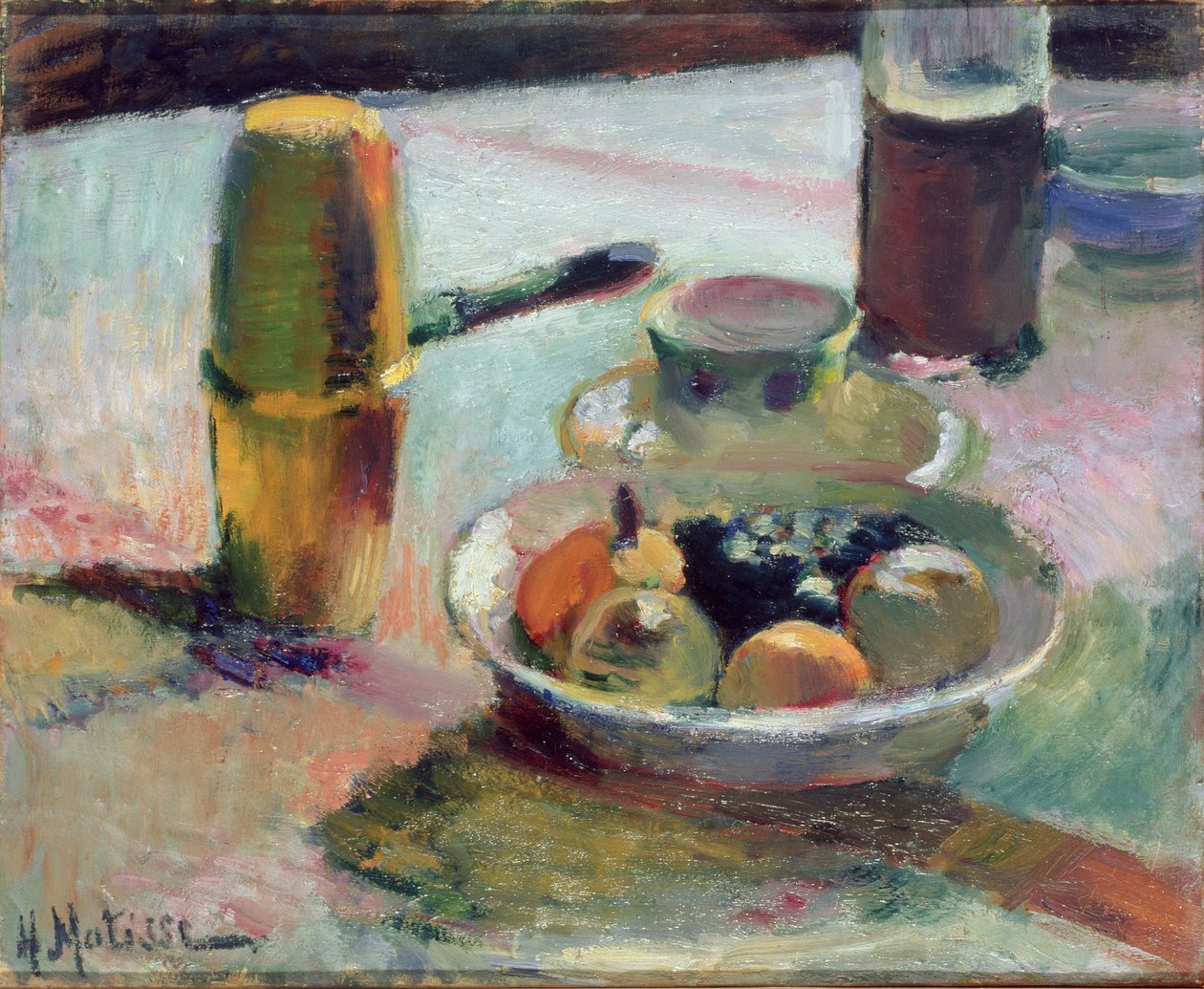 Frukt och kaffekanna, ca 1898 (olja på duk) av Henri Matisse