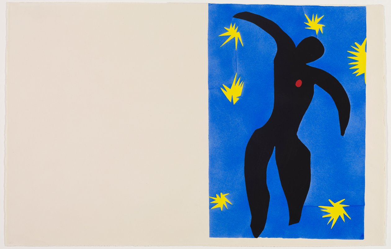 Icare, ca 1943 (pochoir tryckt med färgbläck på vävt papper) av Henri Matisse