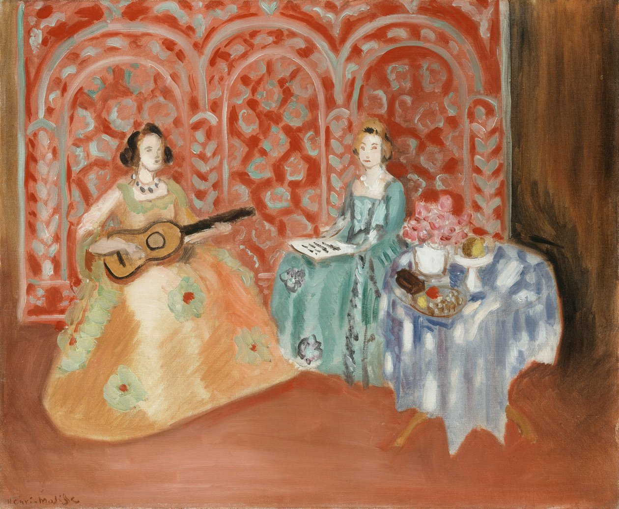Interiör - Två figurer (musiker) av Henri Matisse