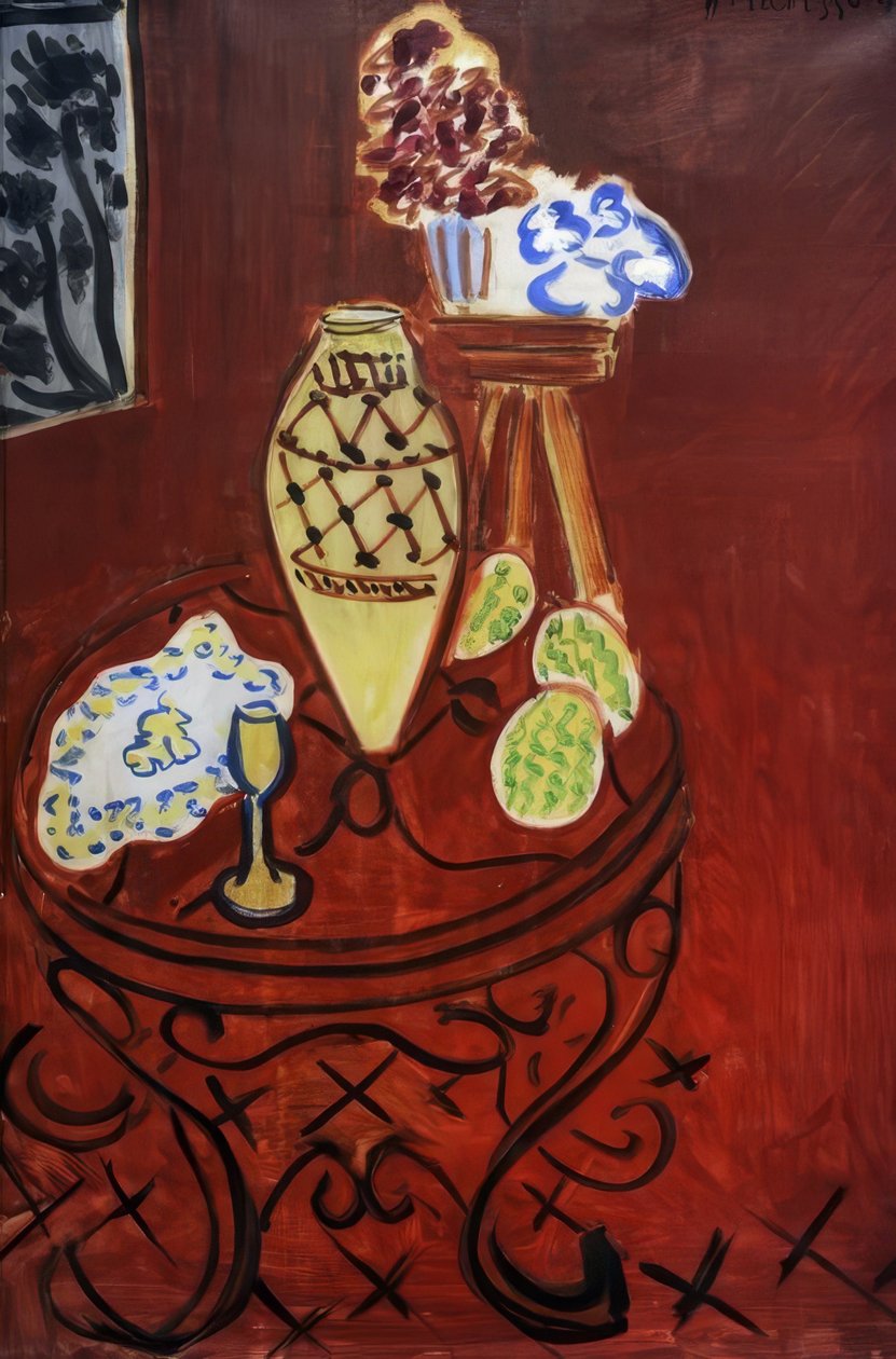 Interiör i Venetian Red av Henri Matisse