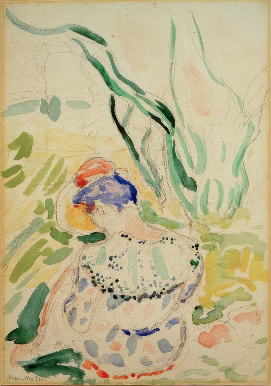 Ung kvinna sittande bakifrån (Madame Matisse) av Henri Matisse