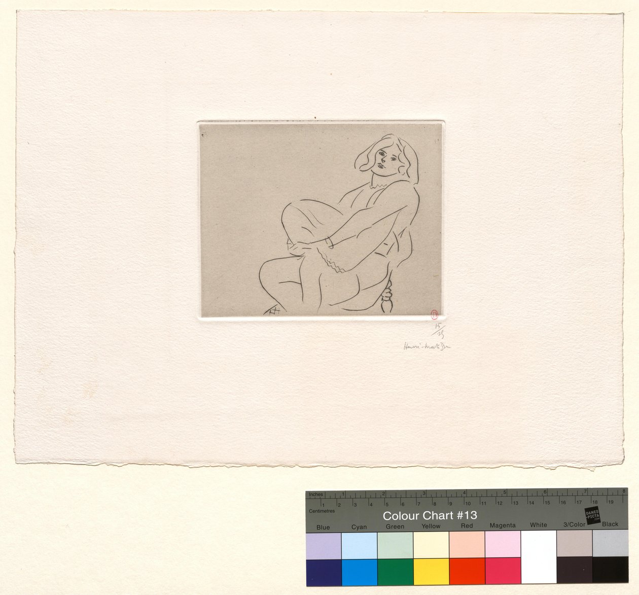 Ung kvinna som omfamnar sitt vänstra knä av Henri Matisse