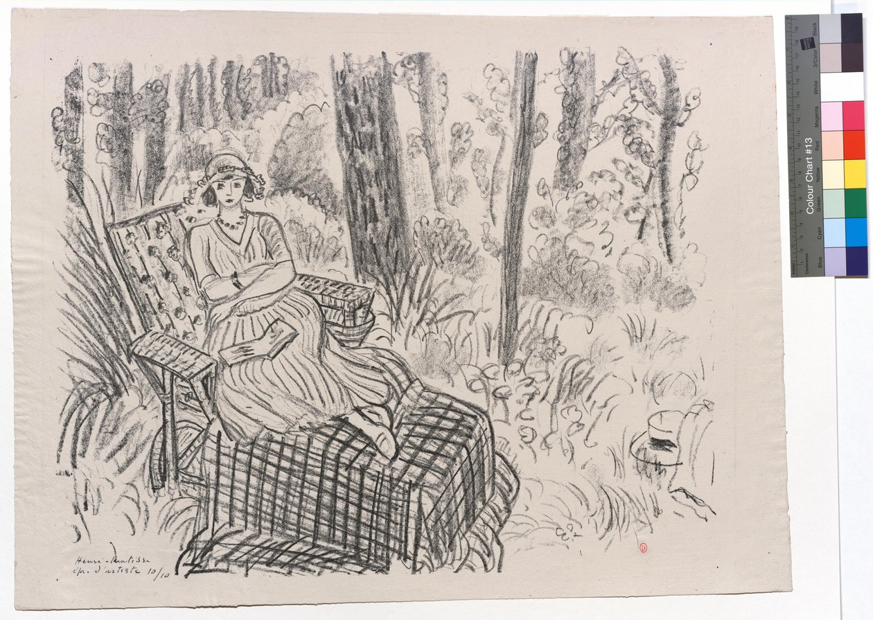 Ung flicka på en schäslong i snåren av Henri Matisse