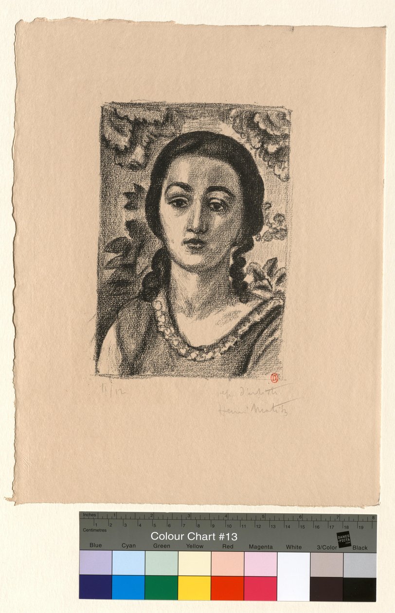 Ung flicka med bruna lockar av Henri Matisse