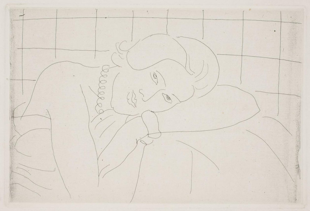 Kvinna som vilar huvudet mot armen. Halvfigur av Henri Matisse