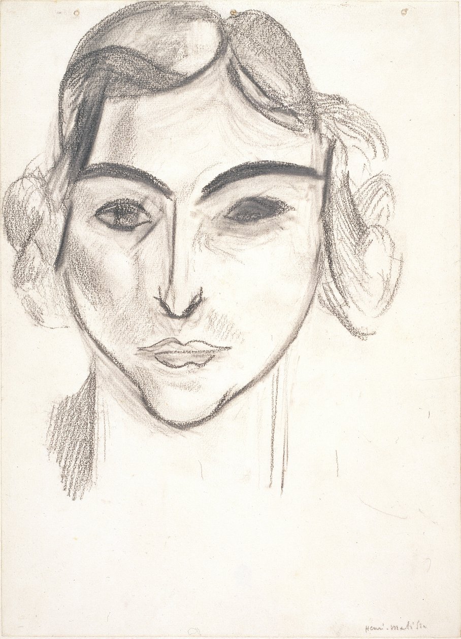 Kvinnohuvud. Porträtt av Laurette av Henri Matisse