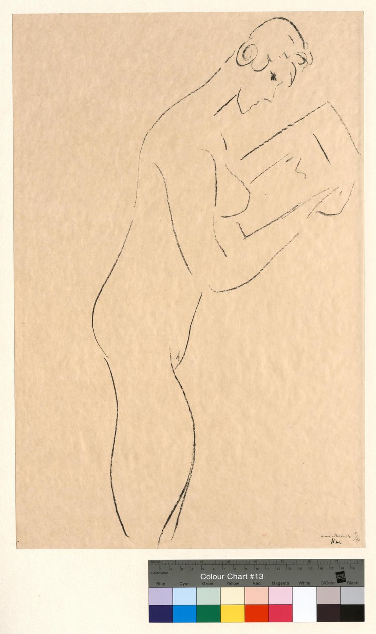 Läsning, naken i profil av Henri Matisse
