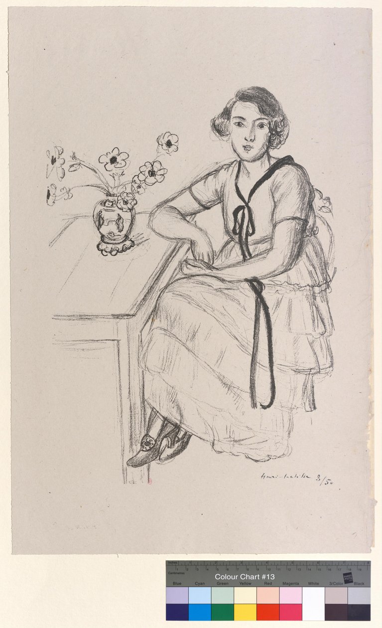Den gula klänningen med det svarta bandet av Henri Matisse