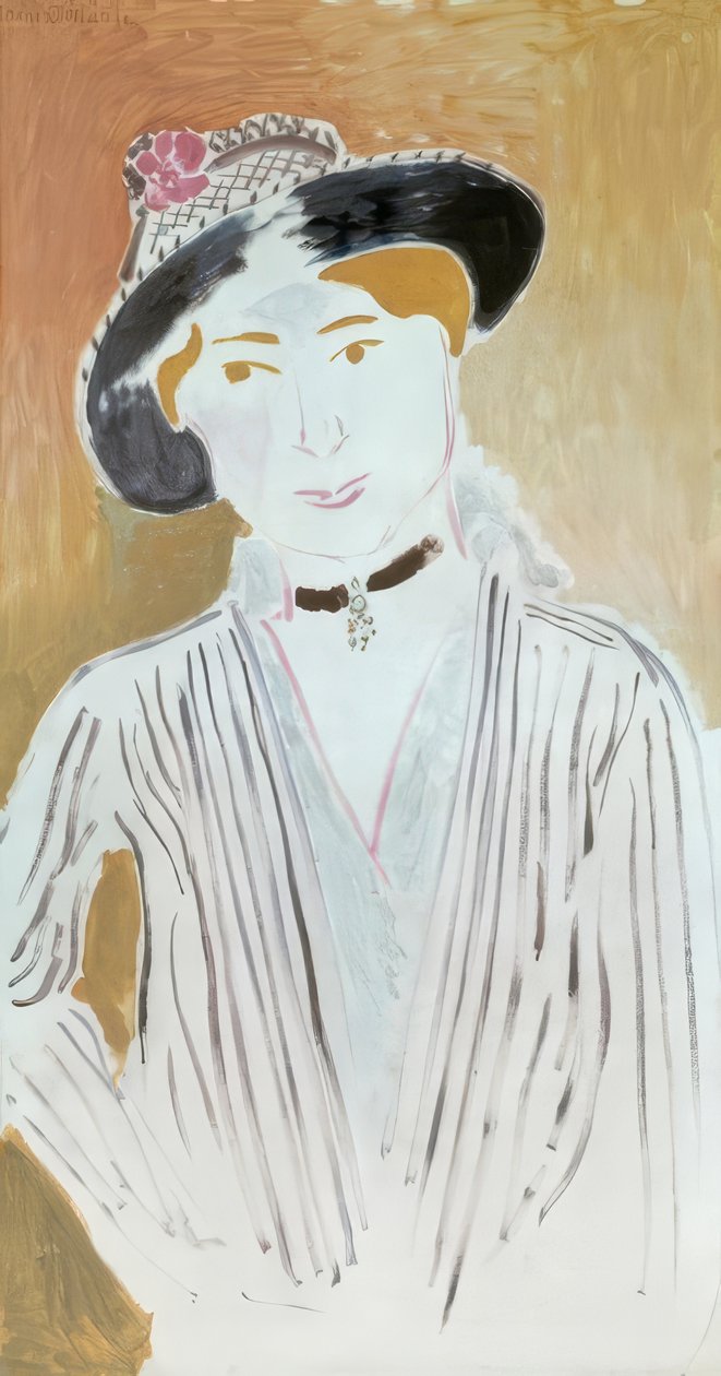 La jaquette rayée, eller Ung flicka med korghatt av Henri Matisse