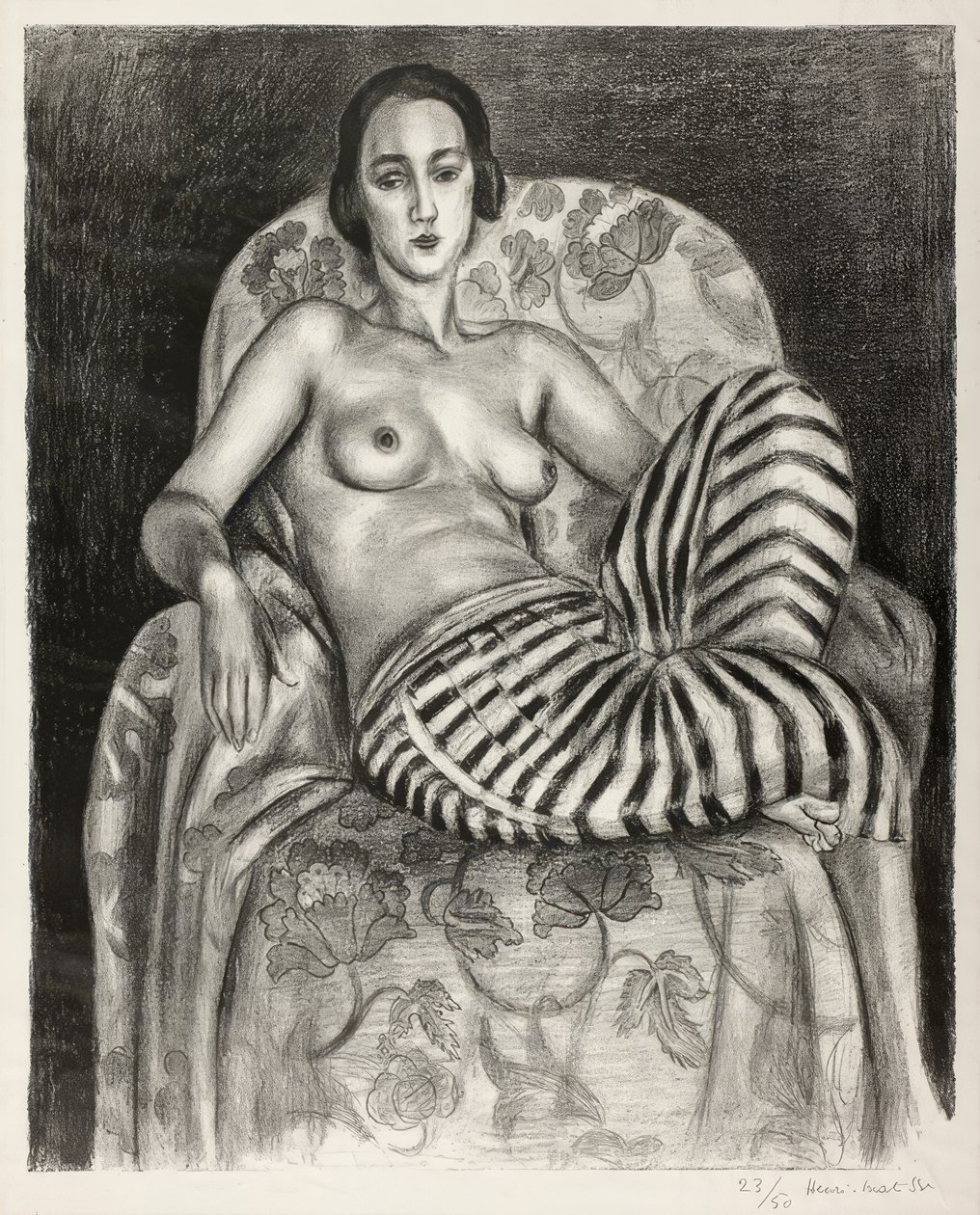 Stor odalisque i randiga pantalonger av Henri Matisse