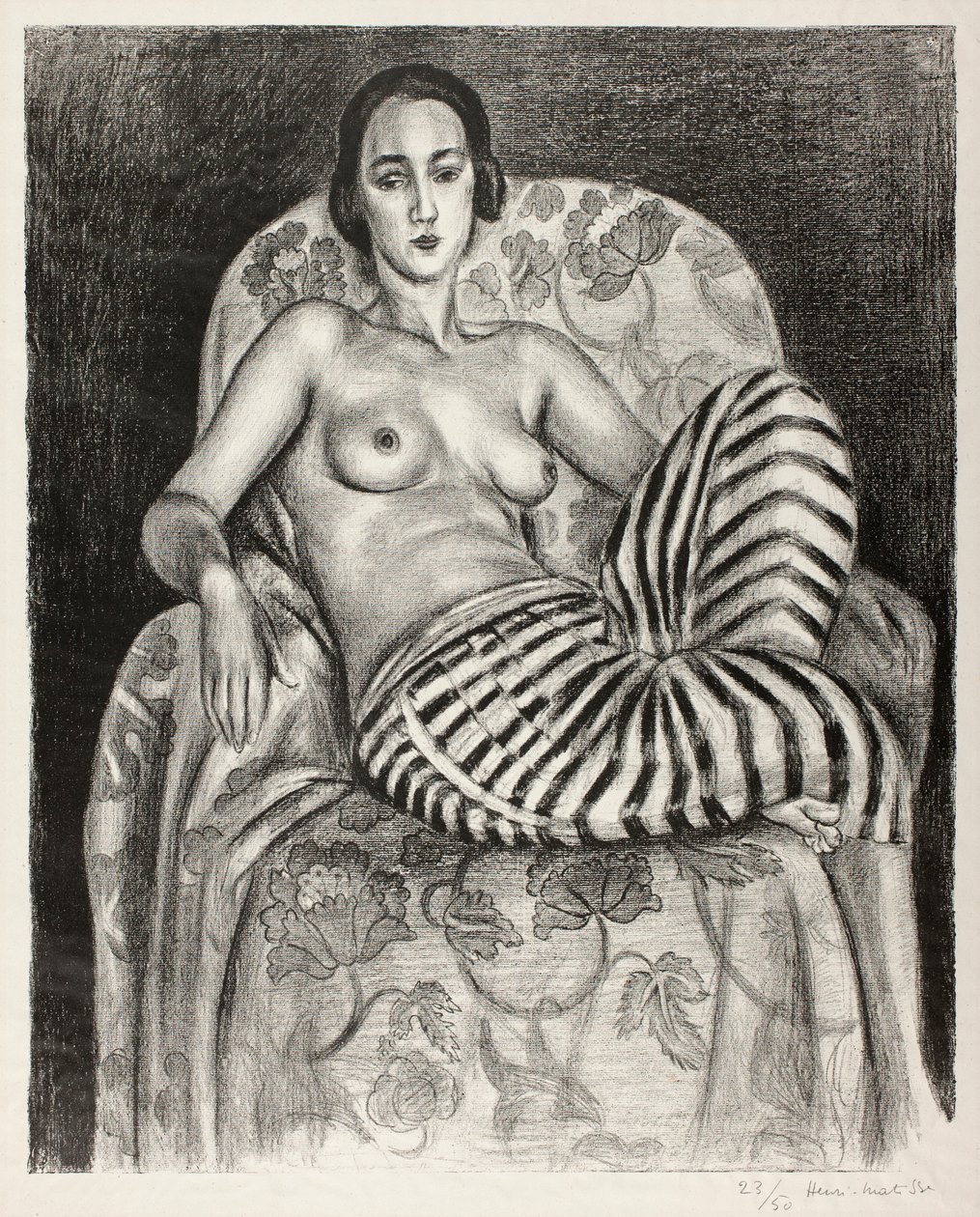 Stor odaliska i randiga byxor av Henri Matisse