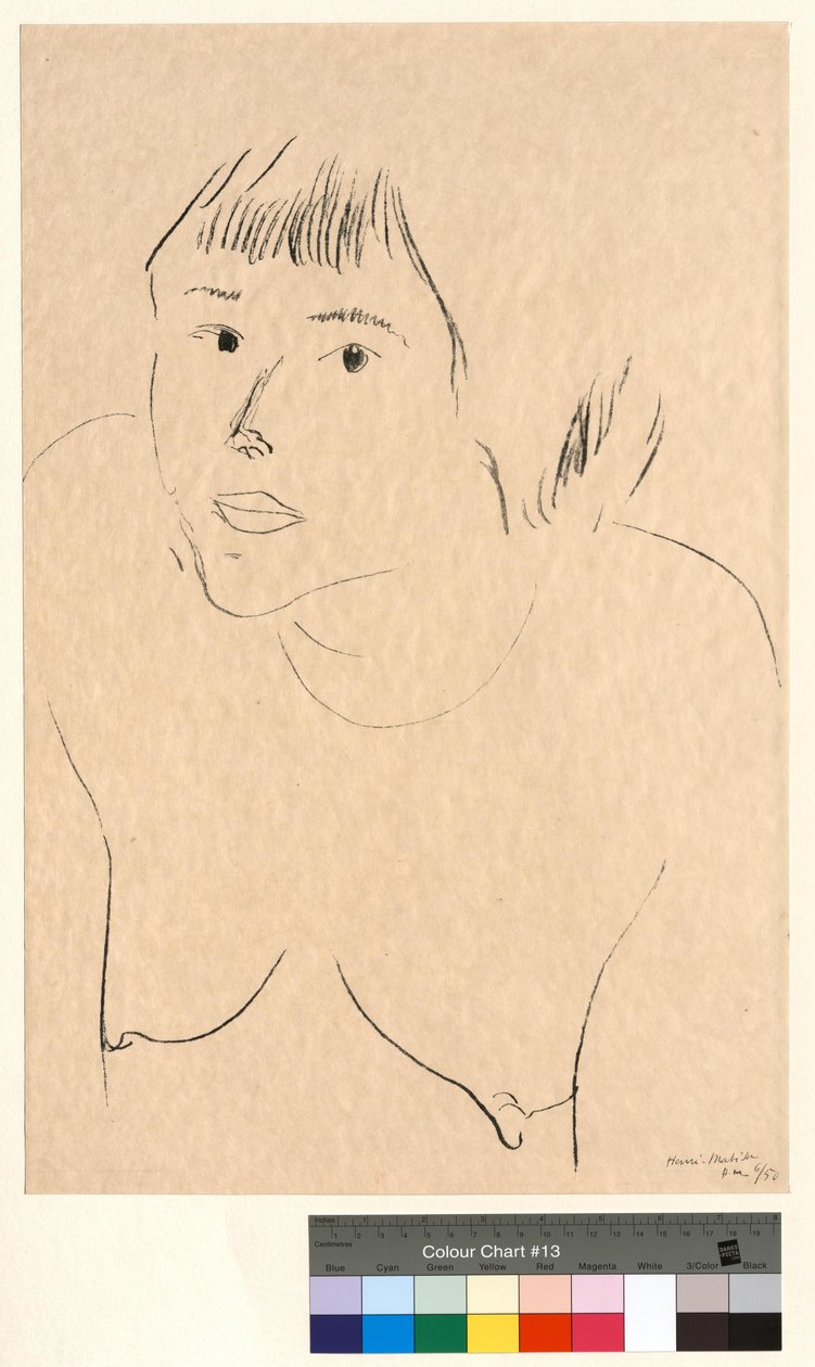 De svarta ögonen (Naken kvinna, byst, framifrån) av Henri Matisse