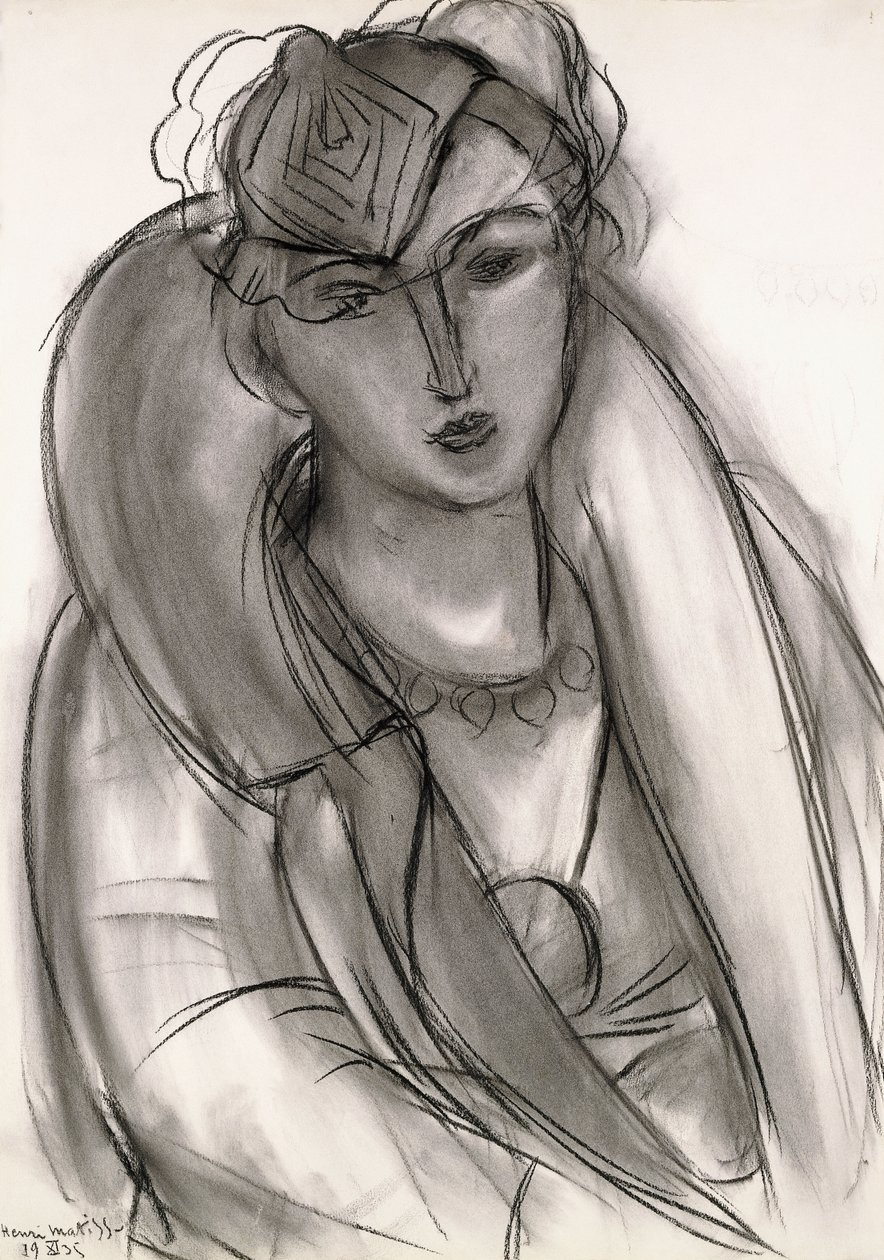 Lydia (Studie till porträtt i blå kavaj) av Henri Matisse