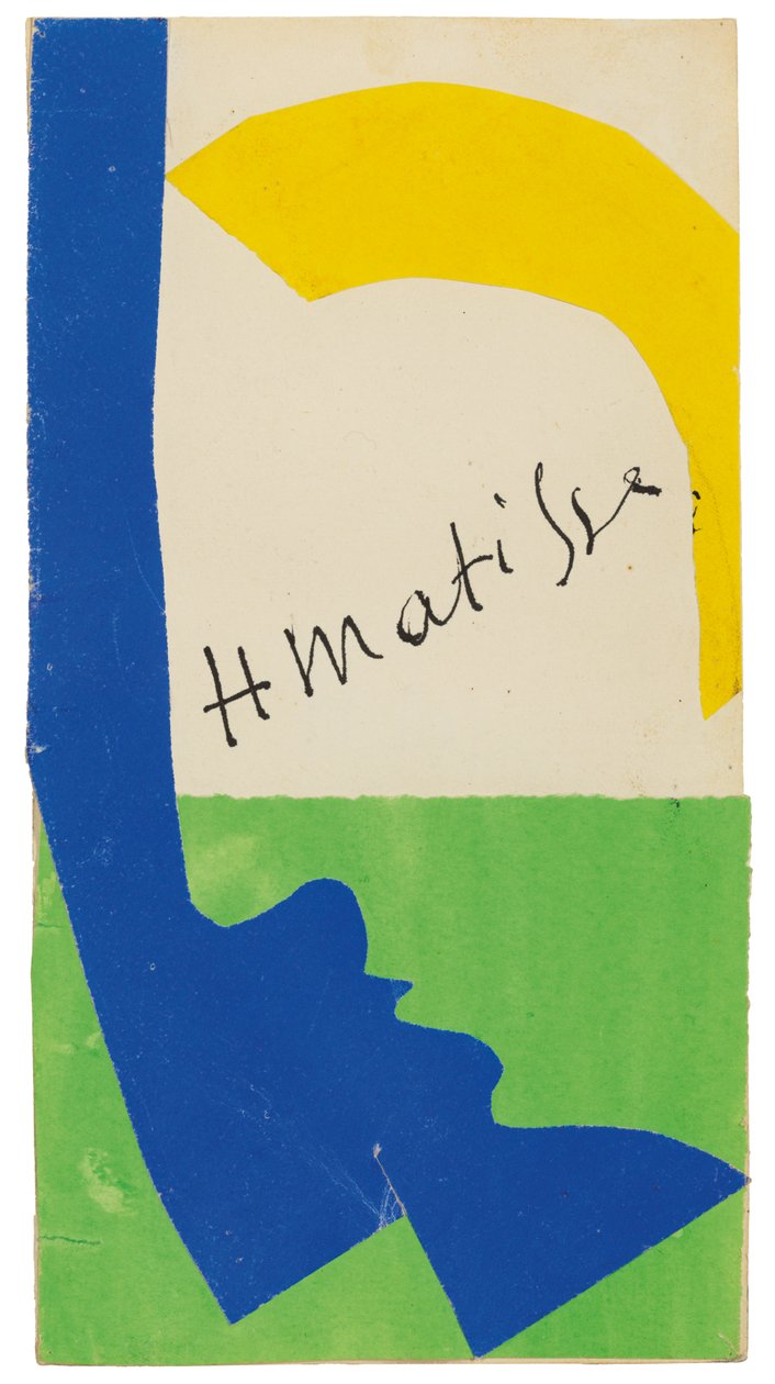 Maquette till baksidan av utställningskatalogen "Henri Matisse, Papiers decoupes av Henri Matisse