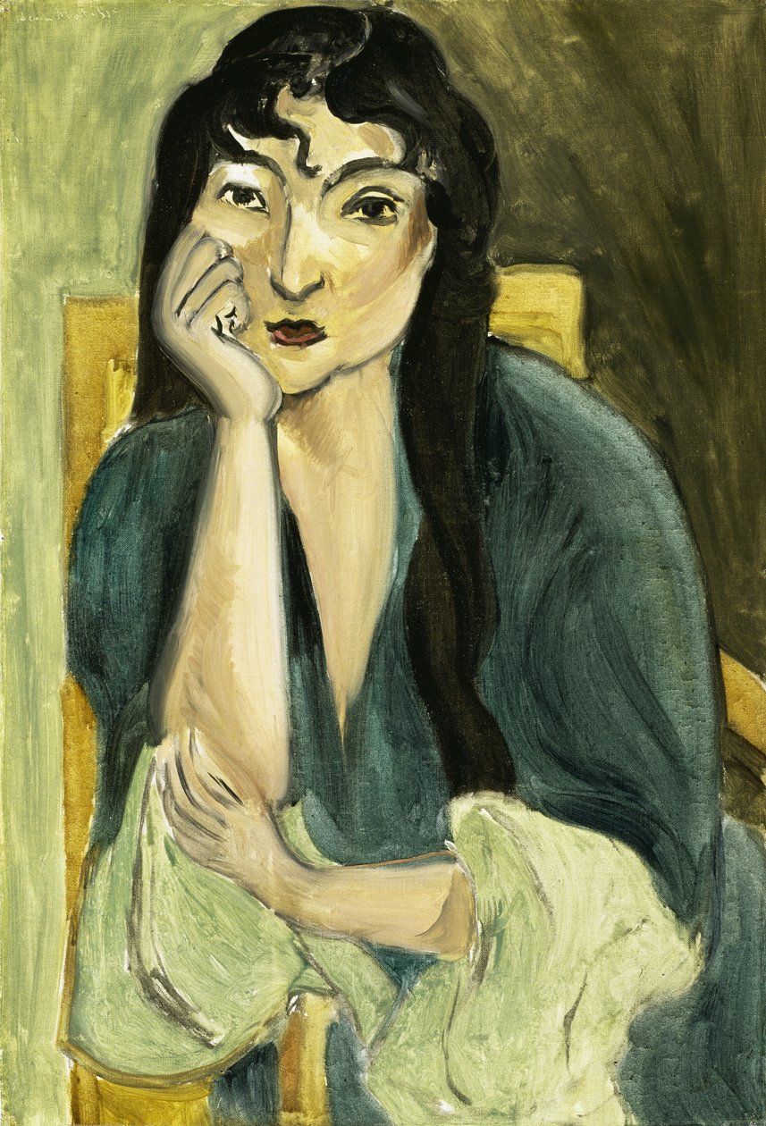 Meditation (Porträtt av Lorette), ca 1916 (olja på duk) av Henri Matisse