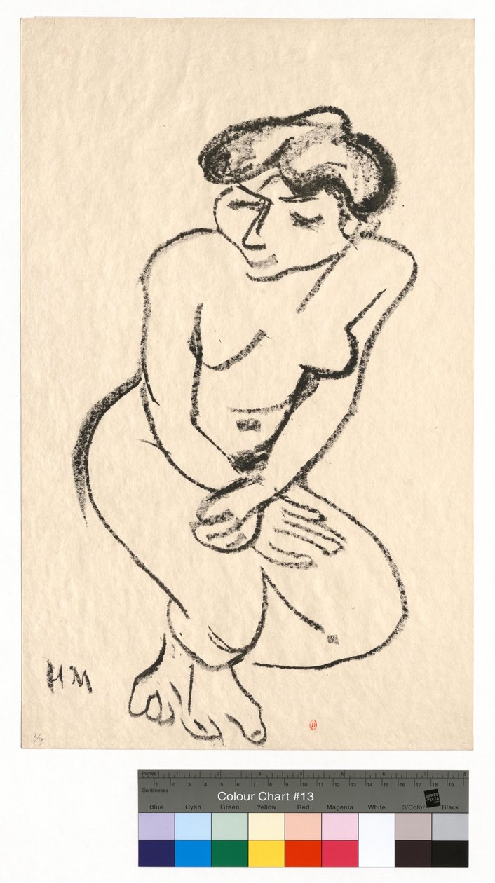 Hukande naken med nedslagna ögon av Henri Matisse